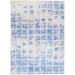 Canvello Modern Hand-Knotted Silk Area Rug- 8' X 10'2" - Silver - Blue - 8' 0" X 10' 2"