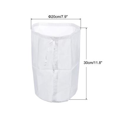 100 Mesh Paint Filter Bag 7.9" Dia Nylon Strainer with Drawstring 2Pcs - White