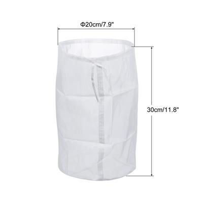 160 Mesh Paint Filter Bag 7.9" Dia Nylon Strainer with Drawstring for Filtering - White