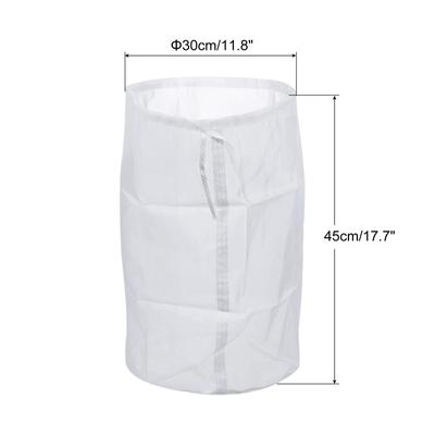 200 Mesh Paint Filter Bag 11.8" Dia Nylon Strainer with Drawstring for Filtering - White