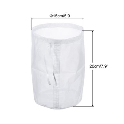 200 Mesh Paint Filter Bag 5.9" Dia Nylon Strainer with Drawstring for Filtering - White