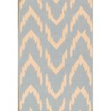 Canvello Kilim Hand-Woven Lamb's Wool Area Rug- 5' X 8' - L. Blue - Ivory - 5' 0" X 8' 0"