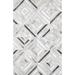 Canvello Modern Hand-Loomed Cowhide Sari Silk Area Rug- 9' X 12' - Silver - 9' 0" x 12' 0"