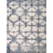 Canvello Modern Hand-Loomed Silk & Wool Area Rug- 6' X 9' - Silver - Blue - 6' 0" X 9' 0"