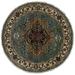 Canvello Hand Made Transitional Medallion Indo Heriz Rug - 5'11'' X 5'11'' - Blue - 5'11'' X 5'11''