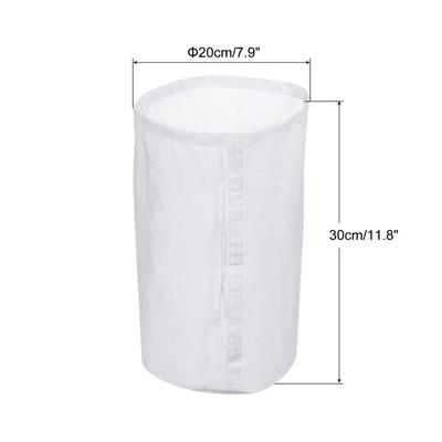 120 Mesh Paint Filter Bag 7.9" Dia Nylon Strainer with Drawstring 2Pcs - White