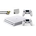 Pre-Owned Sony PlayStation 4 Pro Glacier 1TB Gaming Consol White 2 Controller Included BOLT AXTION Bundle (Refurbished: Like New)