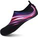 VIFUUR Water Shoes Barefoot Quick-Dry Beach Swim Socks for Women Purple/Red Aperture