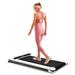 Promotionï¼�Under Desk Treadmill with Foldable Wheels Portable Walking Jogging Machine Flat Slim Treadmill Sports App Installation-Free Remote Control Jogging Running Machine for Home/Office