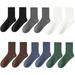 TureClos 3 Pairs Man Socks Middle Tube Soft Cute Spring Autumn Running Cycling Biking Basketball Sock Footwear Accessories for Men Black