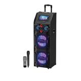 Supersonic Bluetooth Corded Electric Pro-Karaoke Speaker with Microphone and Remote Control Black
