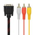 Adapter Cable RCA Cable RCA Audio Cable VGA to AV Cable 15 Pin to 3 RCA Audio AV Cable Adapter for HDTV PC DVD 5FT/ 1.5M
