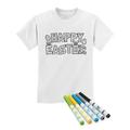 Tstars Boys Unisex Easter Holiday Shirts Kids Happy Easter Coloring Kit with Fabric Markers Kids Happy Easter Party Shirts Easter Gifts for Boy Toddler Kids T Shirt