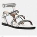 Coach Shoes | Coach Snakeskin Detailed Chain Gladiator Shoes | Color: Silver/White | Size: 7