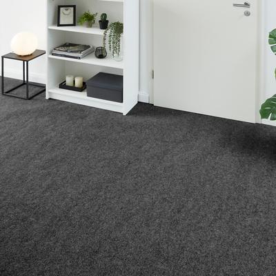 Teppichboden ANDIAMO "Milo, Nadelfilz, Made in Belgium", grau (anthrazit), B:100cm H:2,5mm L:200cm, Polyester, Polypropylen (PP), Teppiche, Uni Farben, Breite 100 cm oder 200 cm, Wohnzimmer, strapazierfähig Image