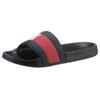 Badepantolette TOMMY HILFIGER "RUBBER TH FLAG POOL SLIDE", Herren, Gr. 45, bunt (schwarz, rot, weiß), Gummi, sportlich, Schuhe Badelatschen Pantolette, Sommerschuh, Poolslides, Schlappen, für Bad und Strand