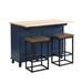 Farmhouse Kitchen Island Set with Drop Leaf and 2 Seatings