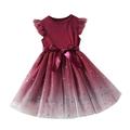 NKOOGH Little Girl Dress Easter for Toddler Girls Kids Toddler Children Baby Girls Bowknot Ruffle Short Sleeve Tulle Birthday Dresses Patchwork Party Dress Princess Dress Outfits Clothes
