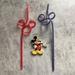 Disney Other | Disney Souvenirs - Mickey Mouse Magnet & Two Hard Plastic Mickey Shape Straws | Color: Pink/Purple | Size: Os