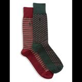 Polo By Ralph Lauren Underwear & Socks | Big & Tall Polo Ralph Lauren 2-Pk Dotted/Stripe Socks - Multi King Size | Color: Red | Size: Xl