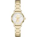 DKNY Damenuhren Soho, QuarzDreizeiger Uhrwerk, 28MM Gold Alloy Gehäuse mit Edelstahlarmband, NY6647