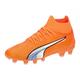 PUMA Unisex Kids' Sport Shoes ULTRA PRO FG/AG JR Soccer Shoes, ULTRA ORANGE-PUMA WHITE-BLUE GLIMMER, 34