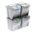 Bin Sorti Box Sortibox Waste Separation System Waste Segregation Bin Bags Waste Bin Recycling Bin (4 x 25 Litres, White)