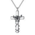 MEIDERBO Cross Urn Necklace for Ashes 925 Sterling Silver Cross Custom Personalized Engraved Name Cremation Necklaces Memorial Keepsake Cross Jewelry Pendant for Women Men with Filling Tool, Sterling