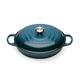 Le Creuset Signature Enamelled Cast Iron Shallow Casserole Dish With Lid, 26 cm, 2 Litres, Deep Teal, 21180266422430