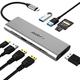 Dockingstation, USB C Hub, MacBook USB C Dockingstation mit Dual 4K HDMI, DisplayPort, 95W PD, 3 USB 3.0 Ports und SD/TF Kartenleser für MacBook Pro Air und Type-C Laptops mit Thunderbolt 3 oder 4