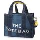 HEANTTV Denim Tote Bag The Tote Bag for Women Patchwork Design Tote Bag Women's Tote Handbag, Blue Denim