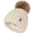 FURTALK-Chapeau d'hiver en fausse fourrure pour enfant bonnet à pompons pour bébé garçon et fille