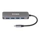 D-Link DUB-2340 USB-C auf 4-Port USB 3.0 Hub mit Power Delivery (60W PD, 4 USB 3.0 Ports (1 Support Quick Charge BC1.2) für PC, MacBook Pro, MacBook Air, iPad Pro, Chromebook, Surface Pro u.w.)