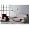 Estoralis - Sofabezug AVA, 1-Sitzer/Relax (55 x 220 cm), gesteppter Sofabezug, wendbar, Rot/Beige