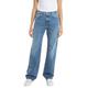Replay Damen Jeans Laelj Wide-Leg-Fit Rose Label aus Comfort Denim, Blau (Medium Blue 009), 24W / 34L