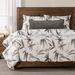 Siscovers Tropical Floral Print Duvet Cover & Insert Set Polyester/Polyfill/Microfiber in Black/White | Full Duvet Cover + 2 Standard Shams | Wayfair