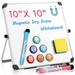 Homemaxs 10 x 10 in Dry Erase Board Double Sided Desktop Standing White Board Tabletop Message Board Reminder for School Home Office