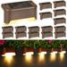 4/8/12 Pack Solar Deck Lights Garden Landscape Step LED Solar Lamp Balcony Fence Lights Outdoor Waterproof Path Stair Wall Lighting