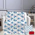 Cartoon Stitch Throw Blanket With Pillow Cover All Season Blankets For Home Couch Bed and Sofa
