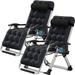 MOPHOTO 2 Pack Zero Gravity Chair with Headrest & Tray Outdoor Lawn Folding Lounge Chairs Zero Gravity Lounge Chair Padded Zero Gravity Chair