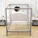 Red Barrel Studio® Aaliyana Wooden Canopy Platform Bed w/ Headboard Wood in Gray | 70.9 H x 62.8 W x 83.9 D in | Wayfair