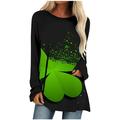 skpabo St. Patrick s Day Tshirt Women Distressed Clover Print Irish Shirt Splicing Long Sleeve Raglan Tees Baseball Tops