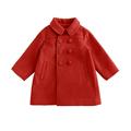 Toddler Kids Girls Trench Coat Winter Windproof Warm Casual Elegant Buttons Jacket Dress Coat Jacket Trench Pocket Long Warm Peacoat Outerwear Solid Color Woollen Coat Jacket