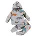 JDEFEG Boys Pajama Sets Baby Clothes Boy Toddler Boys Girls Long Sleeve Cartoon Dinosaur Prints Hoodie Tops Pants Outfits Boys Clothes 6T 7T Baby Layette Set Grey 90