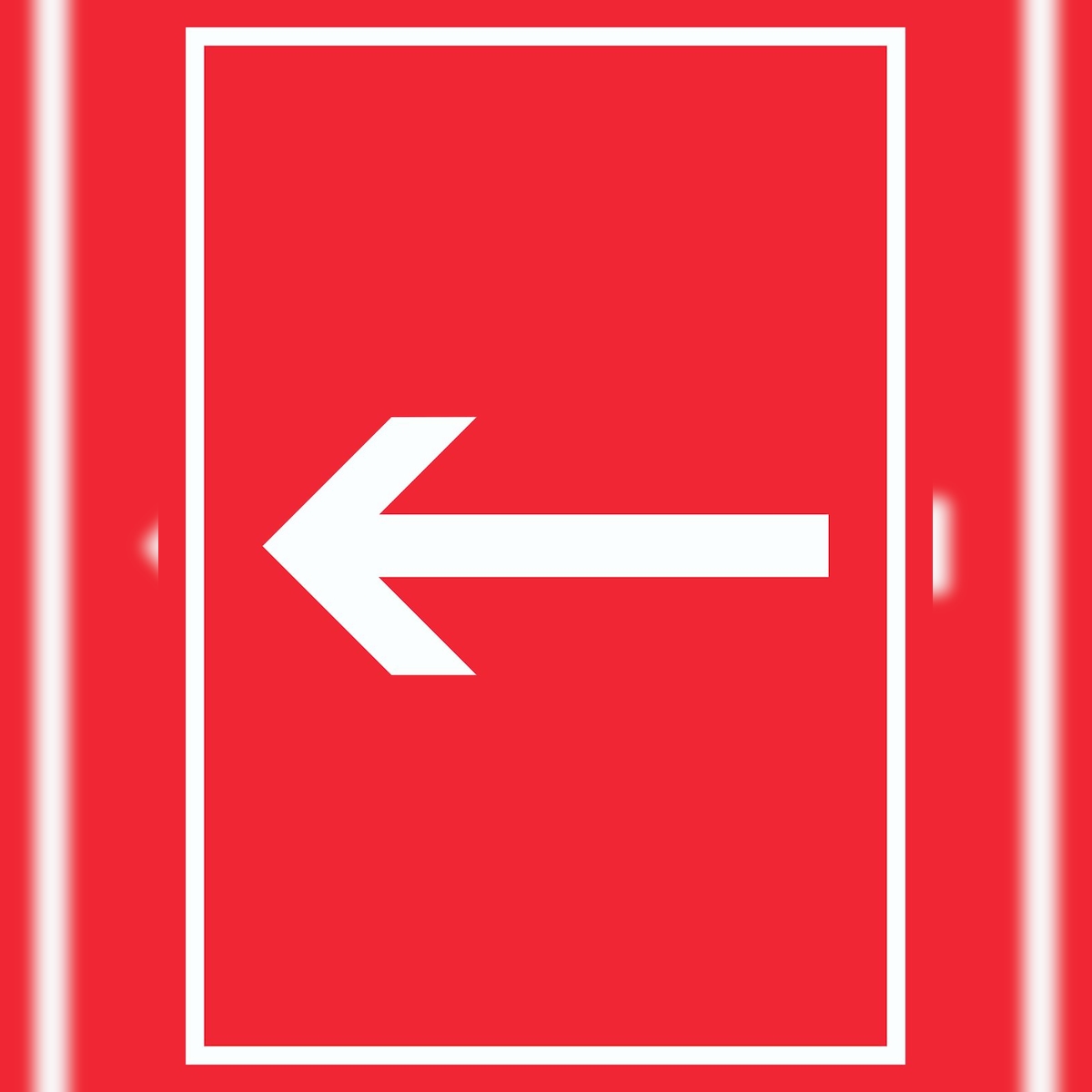 Richtungspfeil links Schild hochkant weiss rot Pfeil A2 Rückseite selbstklebend Image