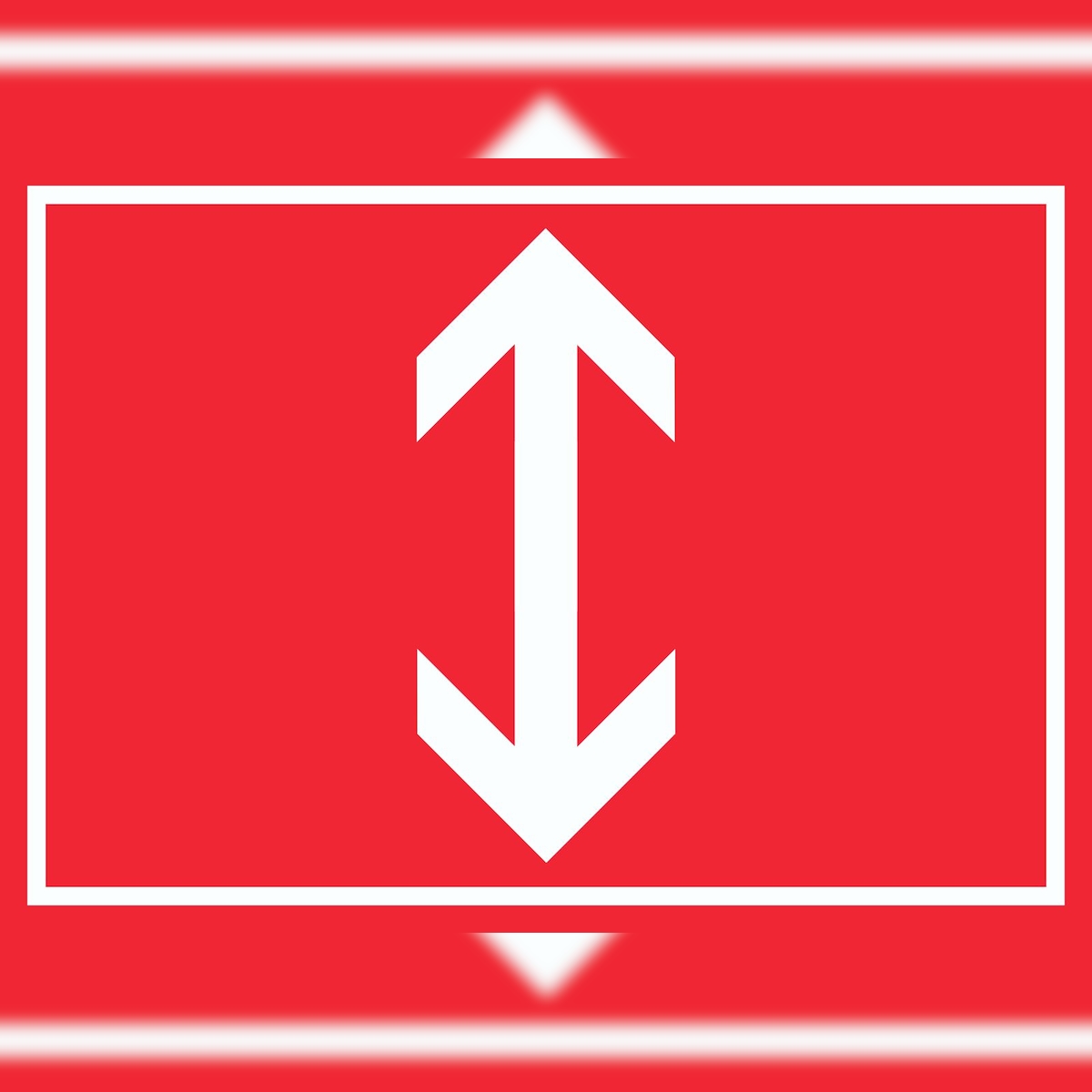 Richtungspfeil hoch runter Schild waagerecht weiss rot Pfeil A2 (420x594mm) Image