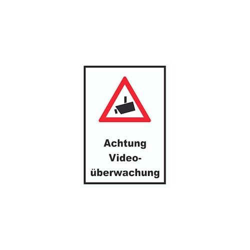 Achtung Videoüberwachung Schild A2 Rückseite selbstklebend