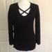 Free People Sweaters | Free People Black Long Sleeve Crisscross Tunic Sweater- Xsmall | Color: Black | Size: Xs