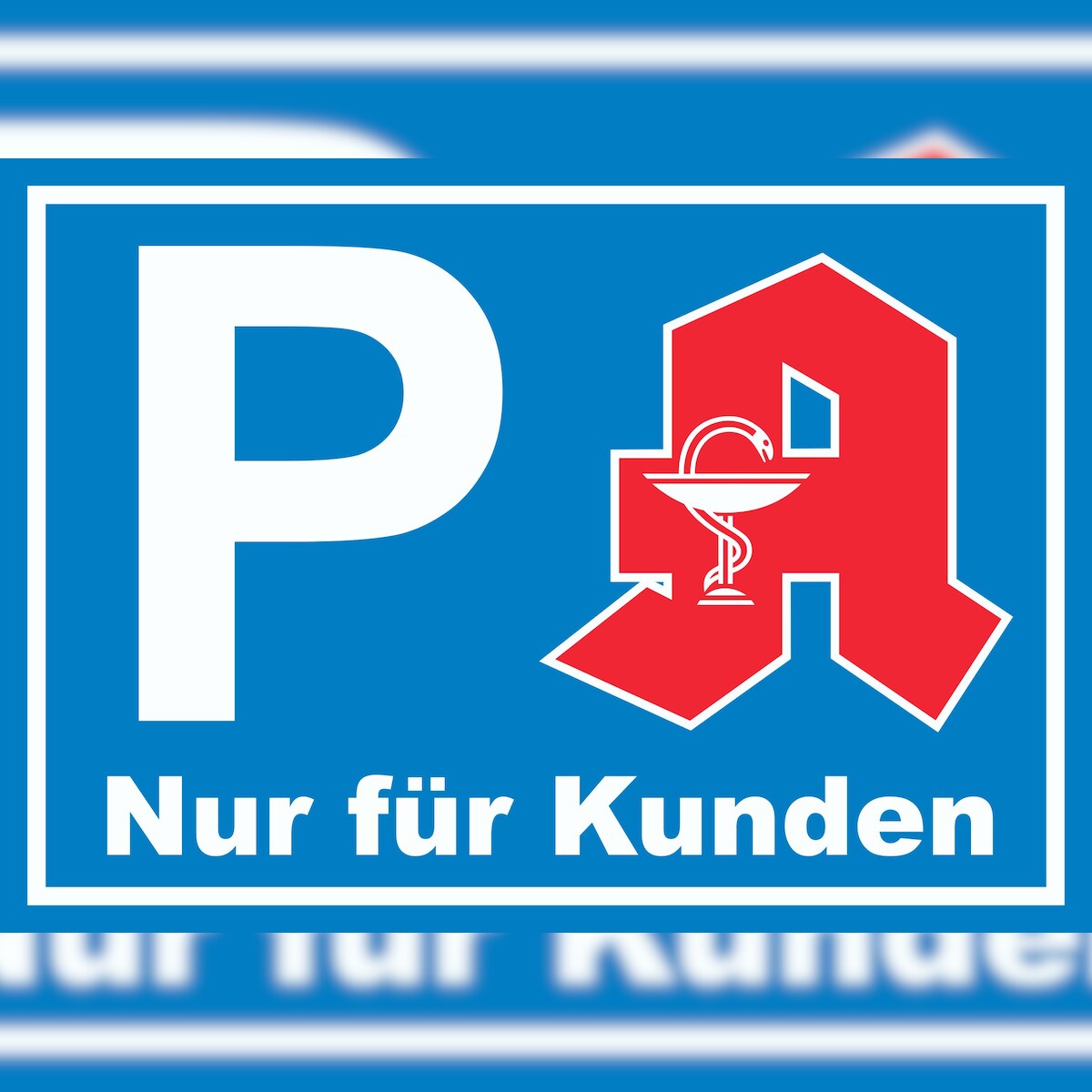HB-Druck Apotheken Parkplatz Schild nur für Kunden A1 Rückseite selbstklebend Image