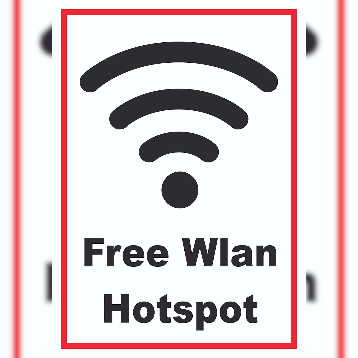 Free Wlan Hotspot Schild A1 Rückseite selbstklebend Image